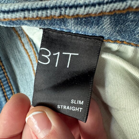 Anthropology Pilcro Jeans Womens Size 31T Slim Straight Distressed Silk Cuffed - Picture 10 of 14